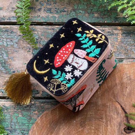 Jewellery Box with Embroidered Mushroom Design