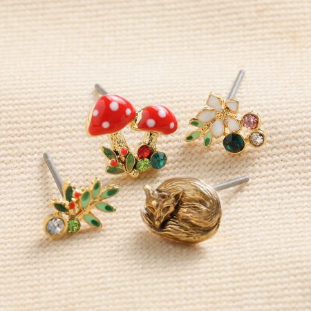 Enamel Autumn Stud Earrings Set