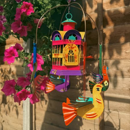 Decorative Tall Mexican Tin Bird Cage