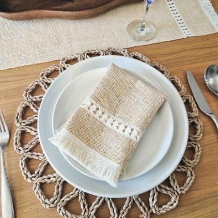 Vanilla Marbled Handwoven Napkins Set of 6
