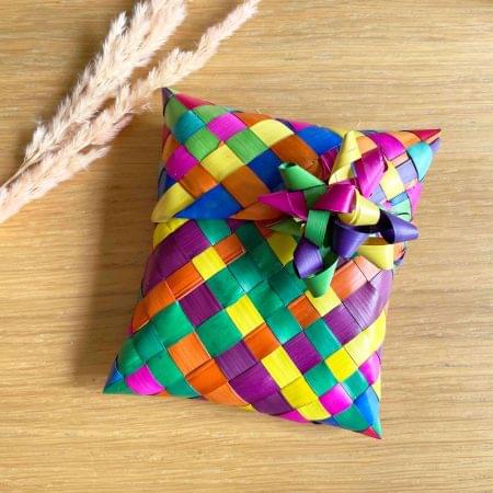Handwoven Colourful Palm Gift Pouch